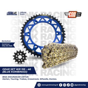 Gear Set Yamaha WR155 Type 520 Blue Alloy Baja GNNK Racing